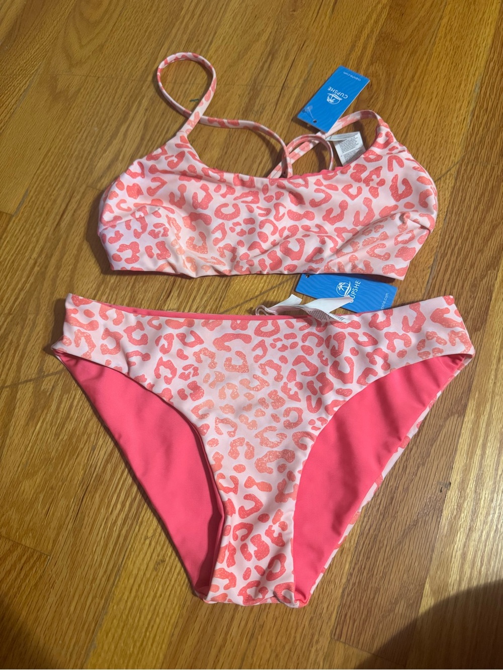 Cupshe Pink Leopard-Print Bikini Bottoms